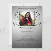 Rock Music Zwart Wit Foto Afstuderen Aankondiging (Achterkant)