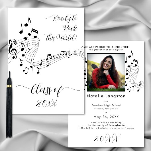 Rock Music Zwart Wit Foto Afstuderen Aankondiging