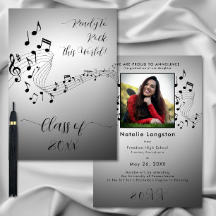 Rock Music Zwart Wit Foto Afstuderen Aankondiging
