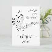 Rock Music Zwart Wit Foto Afstuderen Aankondiging (Staand voorkant)