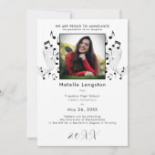 Rock Music Zwart Wit Foto Afstuderen Aankondiging (Achterkant)