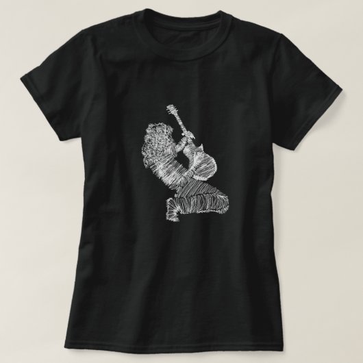 Rock muziek gitaar speler T-shirt (Design voorkant)