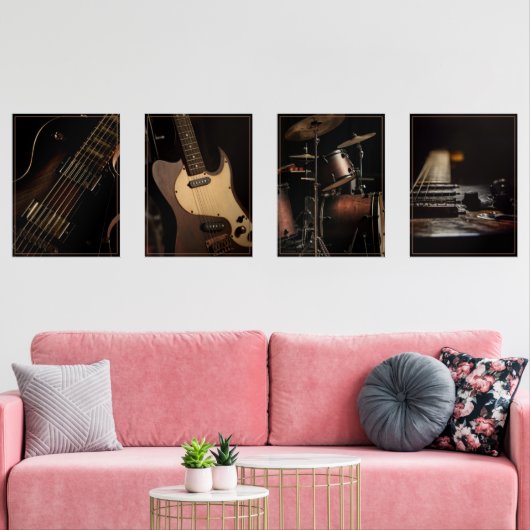 Rock Muziek Nostalgia Print Set (Woonkamer)