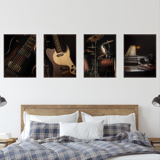 Rock Muziek Nostalgia Print Set (Slaapkamer)