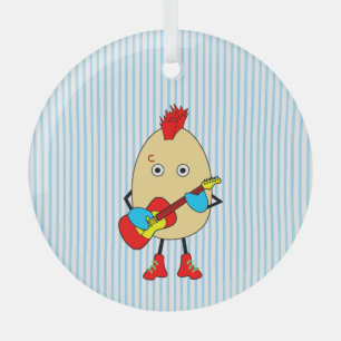 Rock muzikant Egghead Glas Ornament