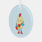 Rock muzikant Egghead Glas Ornament (Voorkant links)