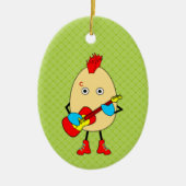 Rock muzikant Egghead Keramisch Ornament (Voorkant)
