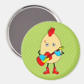 Rock muzikant Egghead Magneet (Voorkant / Achterkant)