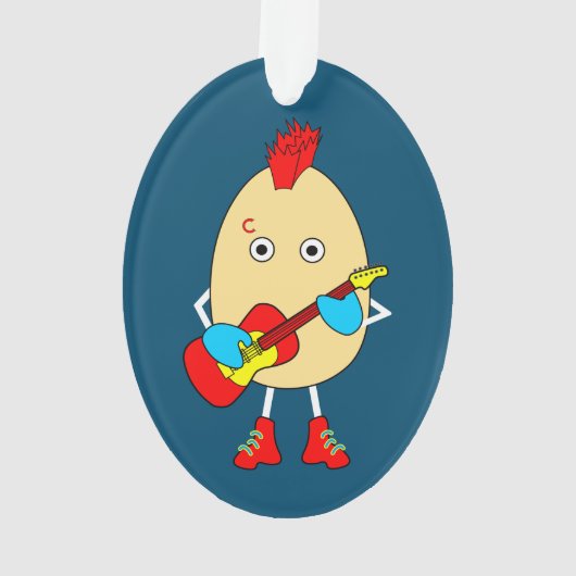 Rock muzikant Egghead Ornament (achterkant)
