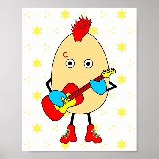 Rock muzikant Egghead Poster (Voorkant)