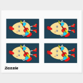 Rock muzikant Egghead Rechthoekige Sticker (Vel)