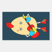 Rock muzikant Egghead Rechthoekige Sticker (Voorkant)