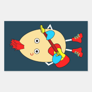 Rock muzikant Egghead Rechthoekige Sticker