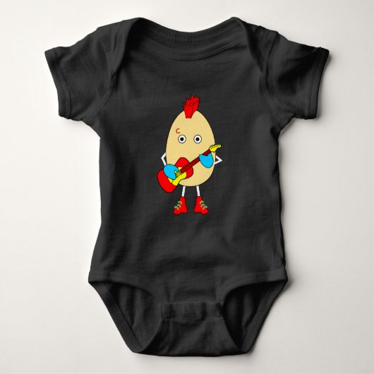 Rock muzikant Egghead Romper (Voorkant)