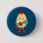 Rock muzikant Egghead Ronde Button 5,7 Cm (Voorkant)