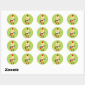 Rock muzikant Egghead Ronde Sticker (Vel)