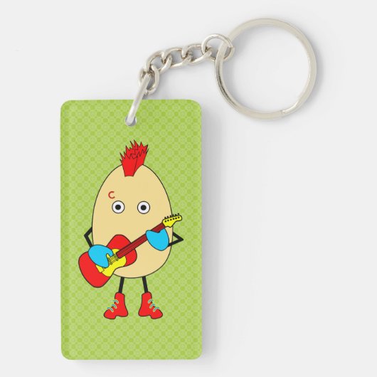 Rock muzikant Egghead Sleutelhanger (achterkant)
