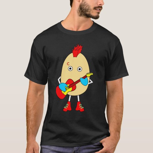 Rock muzikant Egghead T-shirt (Voorkant)