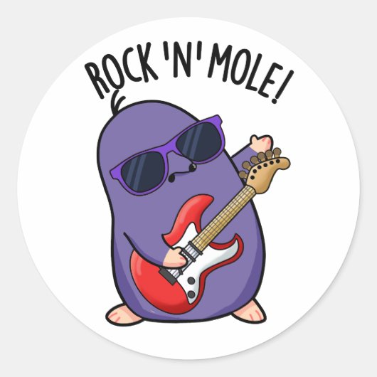 Rock N Mol Grappig Dierenwoordspeling Ronde Sticker (Voorkant)