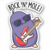 Rock N Mol Grappig Dierenwoordspeling Sticker (Voorkant)
