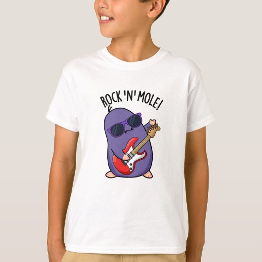 Rock N Mol Grappig Dierenwoordspeling T-shirt (Voorkant)