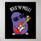 Rock N Mol Grappig Dierlijke Pun Donker BG Poster (Voorkant)