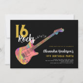 Rock-'n-Roll 16e verjaardagsfeestje Kaart (Voorkant)