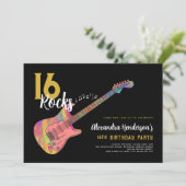 Rock-'n-Roll 16e verjaardagsfeestje Kaart (Staand voorkant)