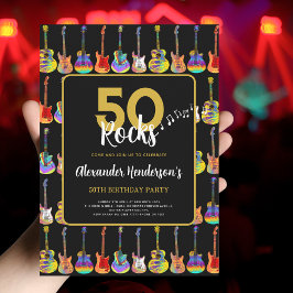 Rock n Roll 50ste verjaardagsfeestje Kaart