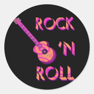 Rock 'n Roll Akoestische Gitaar Sticker