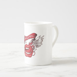 Rock n Roll Angel Lips Porselein Kop