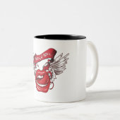 Rock n Roll Angel Lips Tweekleurige Koffiemok (Voorkant rechts)