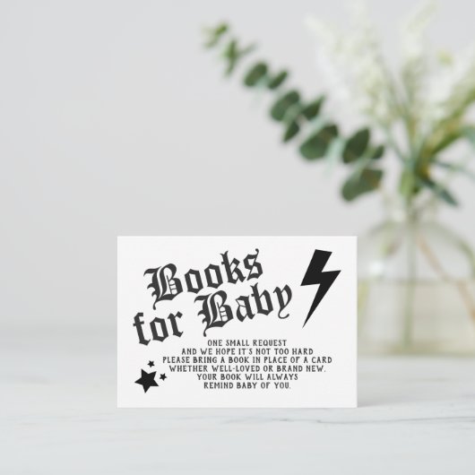 Rock N Roll Baby shower Book Request Informatiekaartje (Staand voorkant)