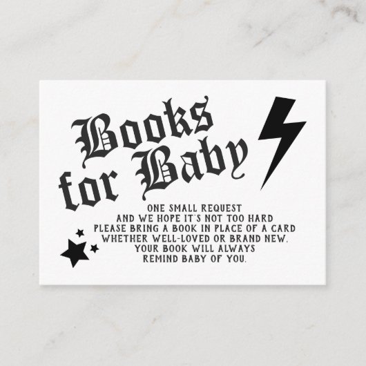 Rock N Roll Baby shower Book Request Informatiekaartje (Voorkant)