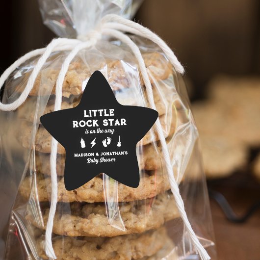Rock N Roll Baby shower Edgy Little Rock Star Ster Sticker