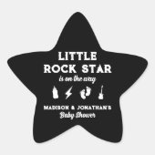Rock N Roll Baby shower Edgy Little Rock Star Ster Sticker (Voorkant)