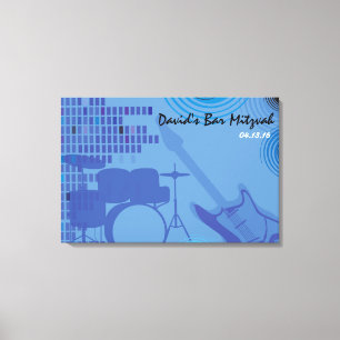 Rock n Roll Bar Bat Mitzvah Inlogbord Canvas Afdruk