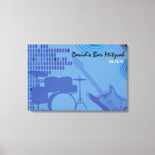 Rock n Roll Bar Bat Mitzvah Inlogbord Canvas Afdruk (Voorkant)