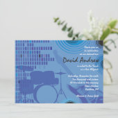 Rock n Roll Bar Bat Mitzvah Invitation Kaart (Staand voorkant)