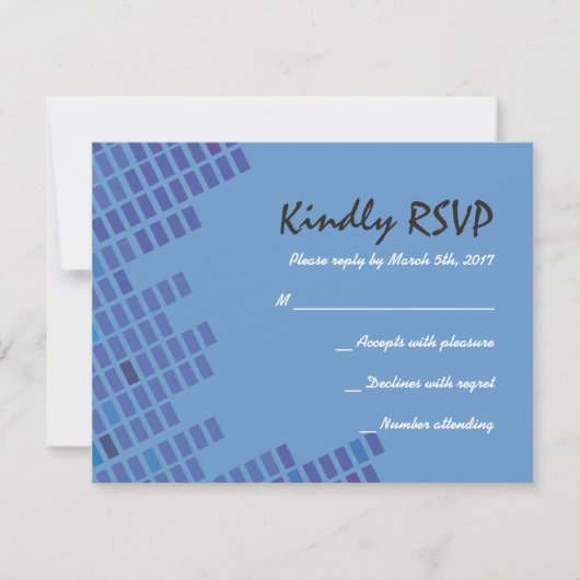 Rock n Roll Bar Bat Mitzvah Invitation Repy Card RSVP Kaartje (Voorkant)