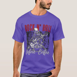 Rock N Roll Before Coffee 80s Music Coffee Lover f T-shirt