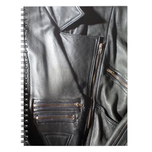 Rock n Roll Black Leather Jacket Photo Print Notitieboek (Voorkant)