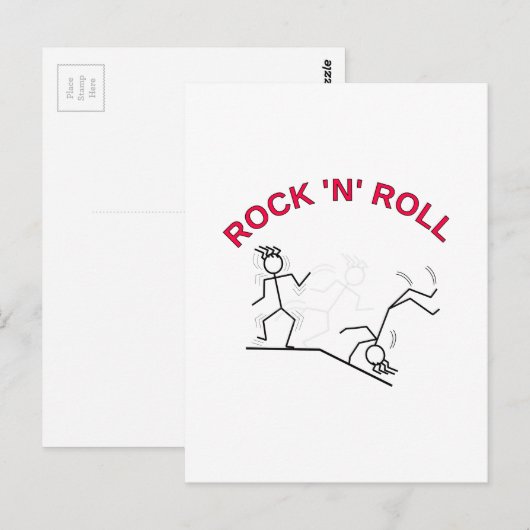 Rock 'N' Roll Briefkaart (Voorkant / Achterkant)