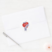 Rock-'n-Roll Bruiloft Ronde Sticker (Envelop)