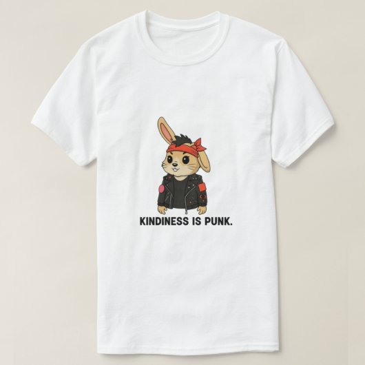 Rock ’n’ Roll Bunny – Cute but Wild T-Shirt (Design voorkant)