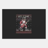 Rock n Roll Christmas Rocker Santa Ugly Christmas Inpakpapier Vel (Voorkant)
