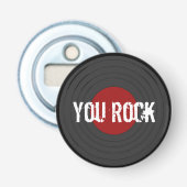 Rock N Roll Classic Round Custom Button Flesopener (Voorkant)