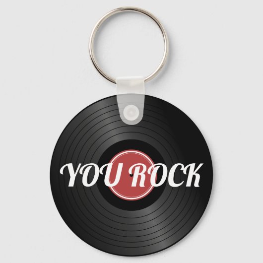 Rock N Roll Classic Vinyl Record Sleutelhanger (Voorkant)