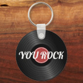 Rock N Roll Classic Vinyl Record Sleutelhanger (Voorkant)