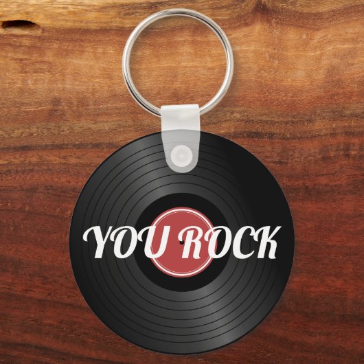 Rock N Roll Classic Vinyl Record Sleutelhanger (Voorkant)